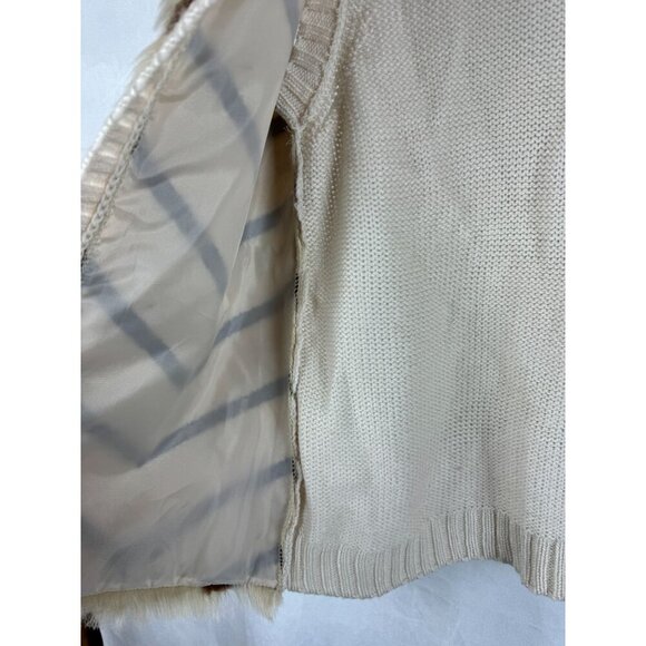Eyeshadow Women Open Front Faux Fur Vest With Knit Back M - Picture 6 of 7